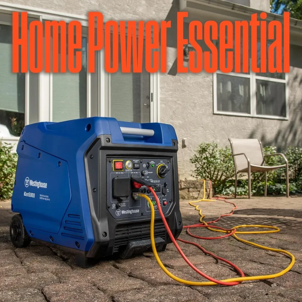 Outdoor Power Equipment 5000 Peak Watt Super Quiet Portable Inverter Generator, with Wheel & Handle Kit, RV Ready, Gas Powered