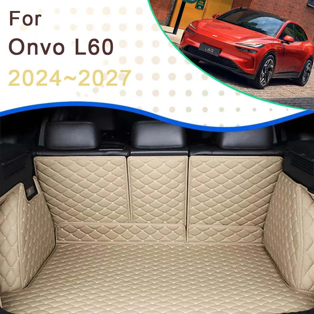 

Car Rear Trunk Mats For Onvo L60 2024 2025 2026 2027 5seat Waterproof Mats Storage Pads Carpets Auto Accessories