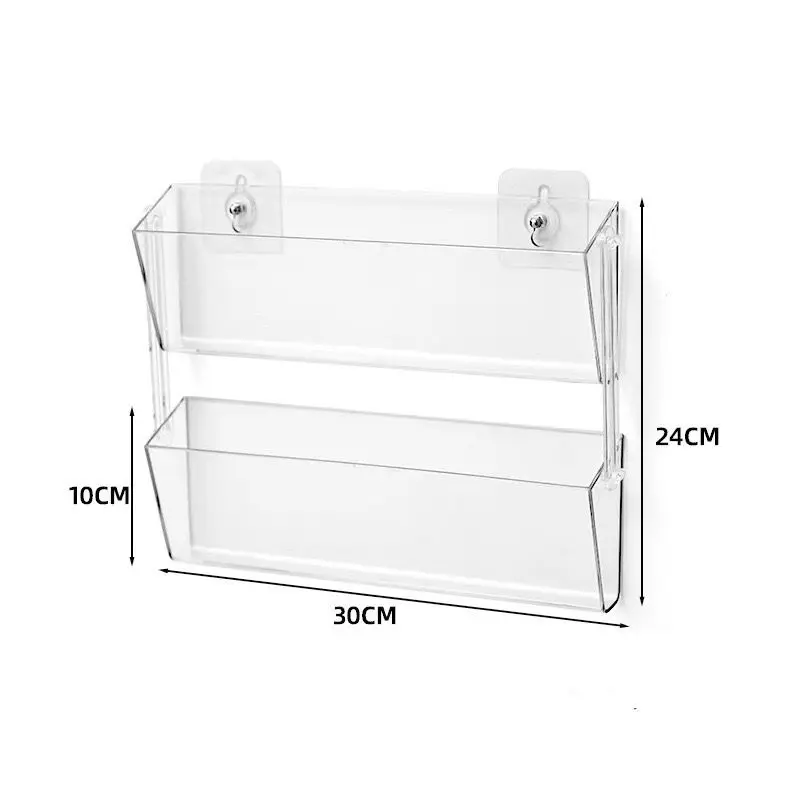 Acrylic Floral Card Holder Wall Mounted Storage Rack Transparent Waterproof Storage Box Minimalist Book And Magazine Storage Box