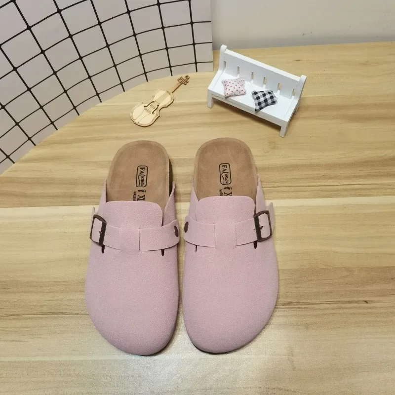 Women\'s 2024 Summer New Slippers Simple Solid Color Versatile Ladies\' Closed Toe Slippers Casual Comfortable Home Flat Sandals