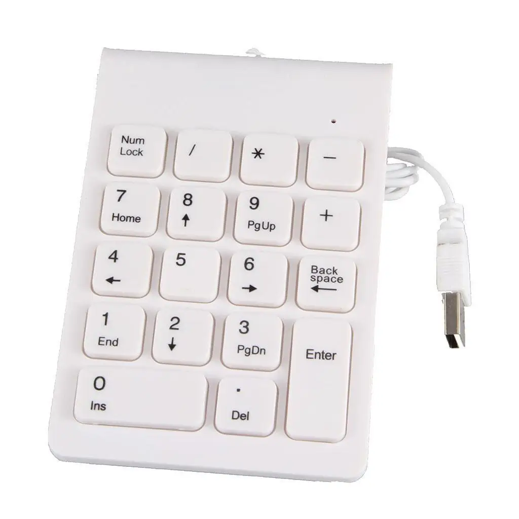 2/3 Mini USB 18-keys Num Pad Numeric Number Keypad Keyboard for Laptop White