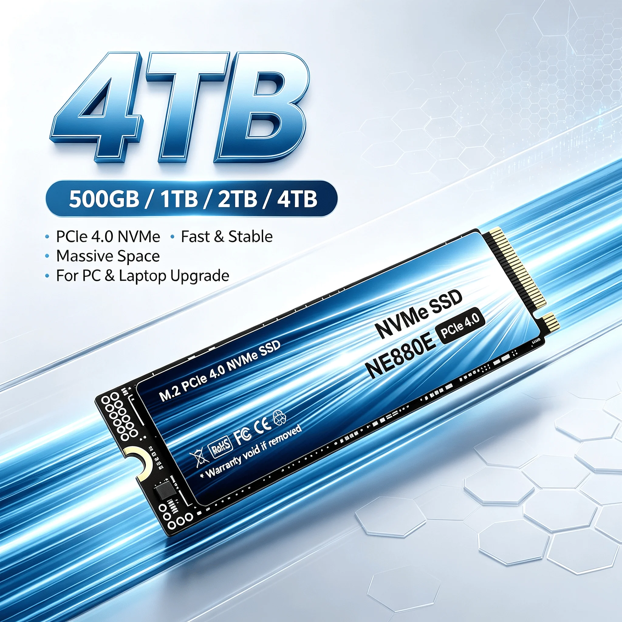 Original NE880E M.2 NVMe PCIe 4.0 SSD 500GB 1TB 2TB 4TB 2242 Internal Solid State Hard Disk Drive for Laptop Pro Max Unit