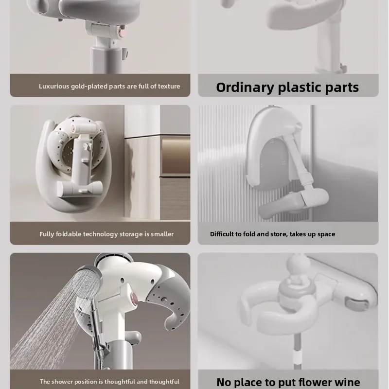 Przenośne, antypoślizgowe stojaki do kąpieli dla niemowląt w kształcie kaczki, pomocnik pod prysznic z regulowaną długością, samodzielnie stojące do kąpieli stojącego dla maluchów.