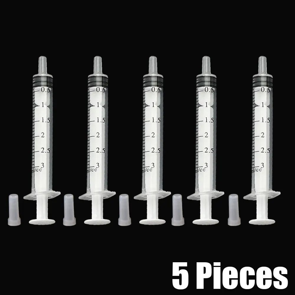 5 Pieces 3ML Plastic Syring Injectors Pets Feeding Health Analyze Disposable Nutrient Mini Syringe Without Needles 3ml Tools