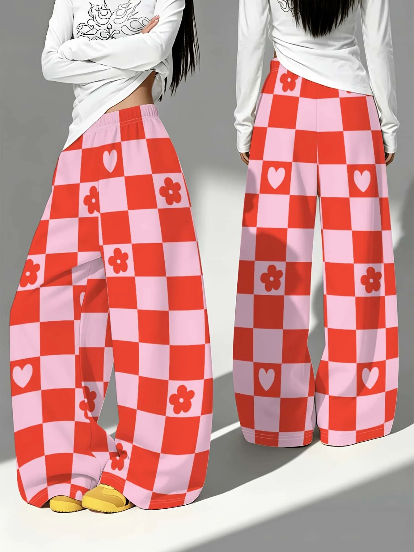 American Graffiti bedruckte bunte Sternen-Weitbein-Hose im High-Street-Hip-Hop-Stil, elastische Freizeit-Sport-Halloween-Hose – Detail 7