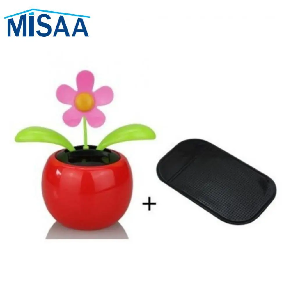 Shake The Car Interior Trim Lovable Portable Universal Car Accessories Red Sunflower Ornaments Solar Durable Car Supplies