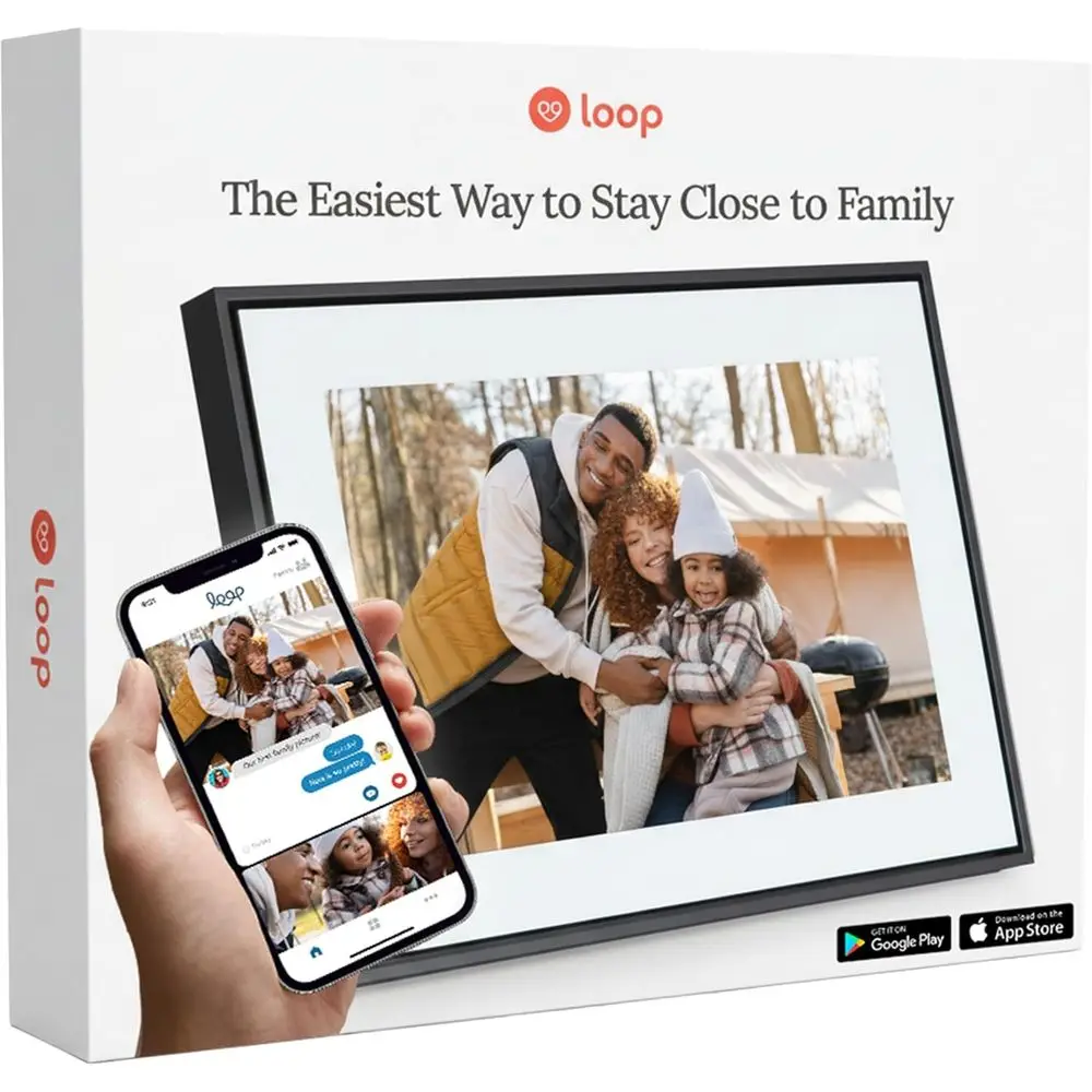 Cadre photo numérique à écran tactile de 10 pouces - Affichage de photos de famille et de maison avec partage facile via application