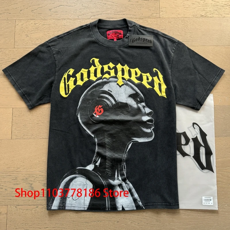 American Brand Godspeed T-shirt Tops Men Women Multi-style Hip-hop Popular Streetwear Real Photo Summer New Tee Short Sleeve