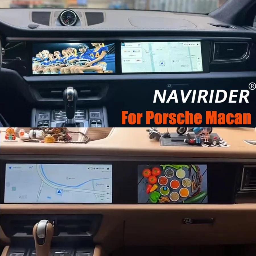 

12.3+12.3inch Dual Android Screen Carplay For Porsche Macan 2014-2017 2din Car GPS Navi Multimedia Video Player Radio Head Unit