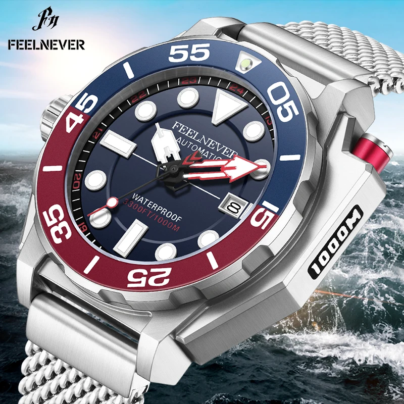 

FEELNEVER Top Luxury Mens Watch LIGE Brand Fashion Diver Watches Men Military Waterproof Quartz Wristwatches Male Reloj Hombre