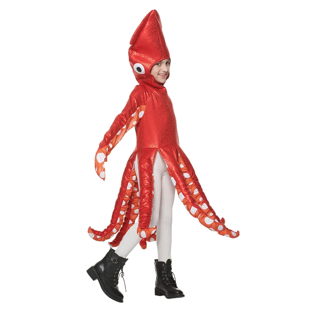 Halloween sea creature cute squid one-piece school party funny costume