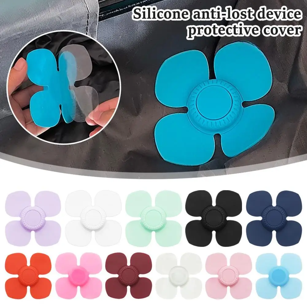 1pc Windmill Locator Tracker Case for AirTag Silicone Anti-drop Protection with Loss Prevention, Self-adhesive, Waterproof