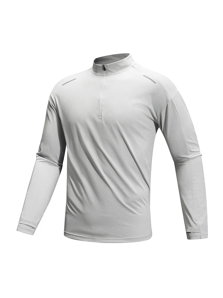 Outdoor Light and Thin Sunscreen Quick-drying Fitness Sports Long-sleeved Semi-turtleneck Top