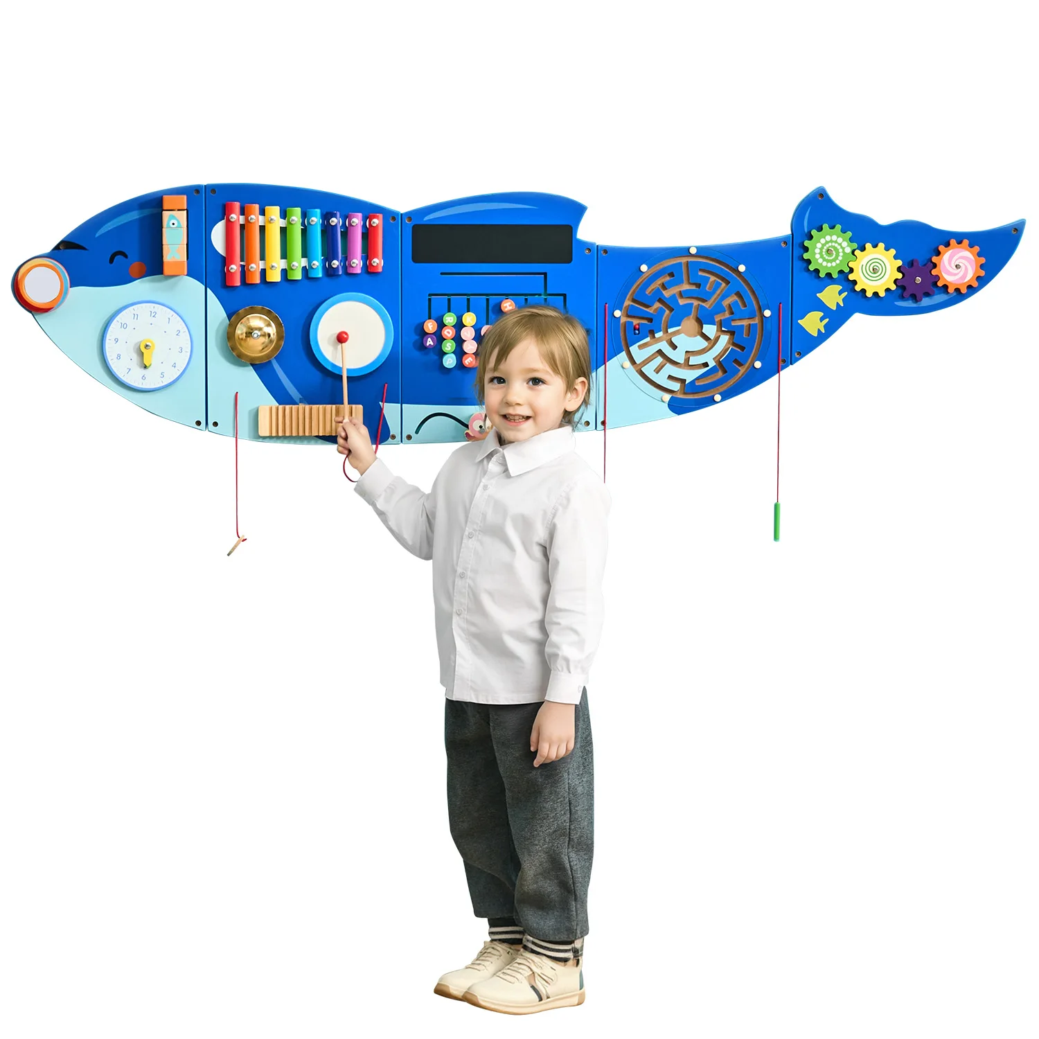 VEVOR Orca Kids Wall Busy Board 12 أنشطة لوحات معلقة ألعاب تعلم مونتيسوري الحسية للأطفال الصغار من سن 3 إلى 12 سنة ألعاب اللعب