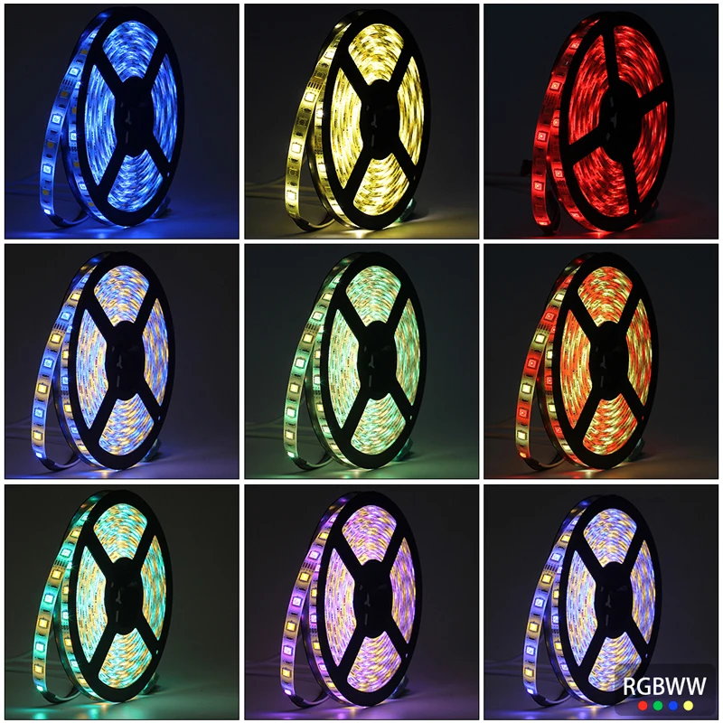 DC 12V RGBW listwa LED RGBWW 5050 RGB 3 kolory w 1 + biały lub ciepły 60 diod LED/M 5M 300LED IP20 65 67 wodoodporna elastyczne światło Bar