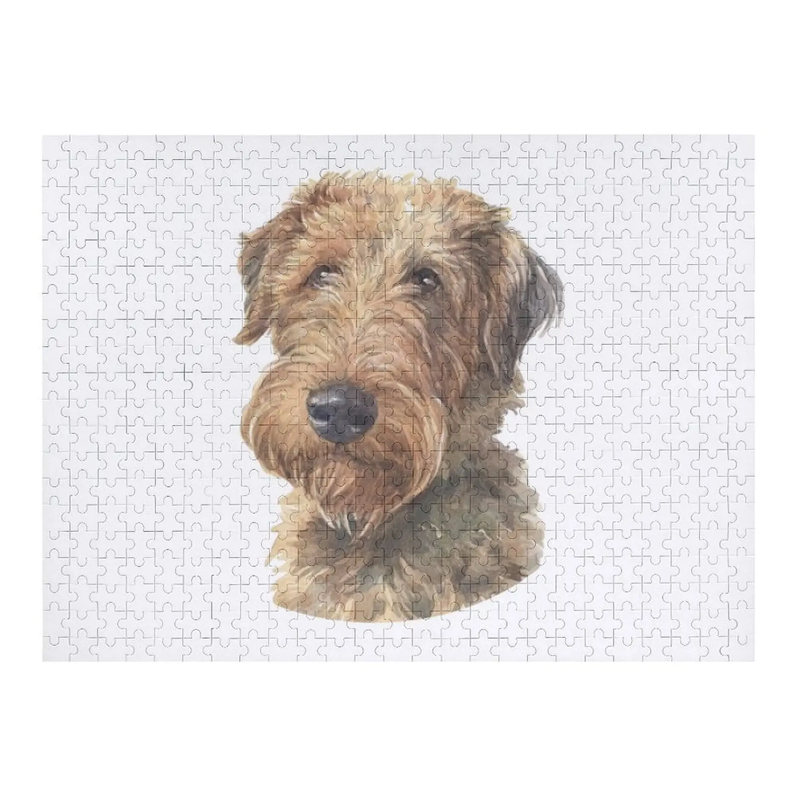 Welsh Terrier المائية الفن بازل قطع مقياس المحركات مع لغز الصور