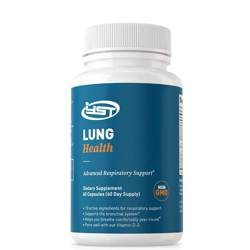 Lung Health, Lung support supplement, containing vitamin C, casein, quercetin, and bromelain, non GMO-60 capsules