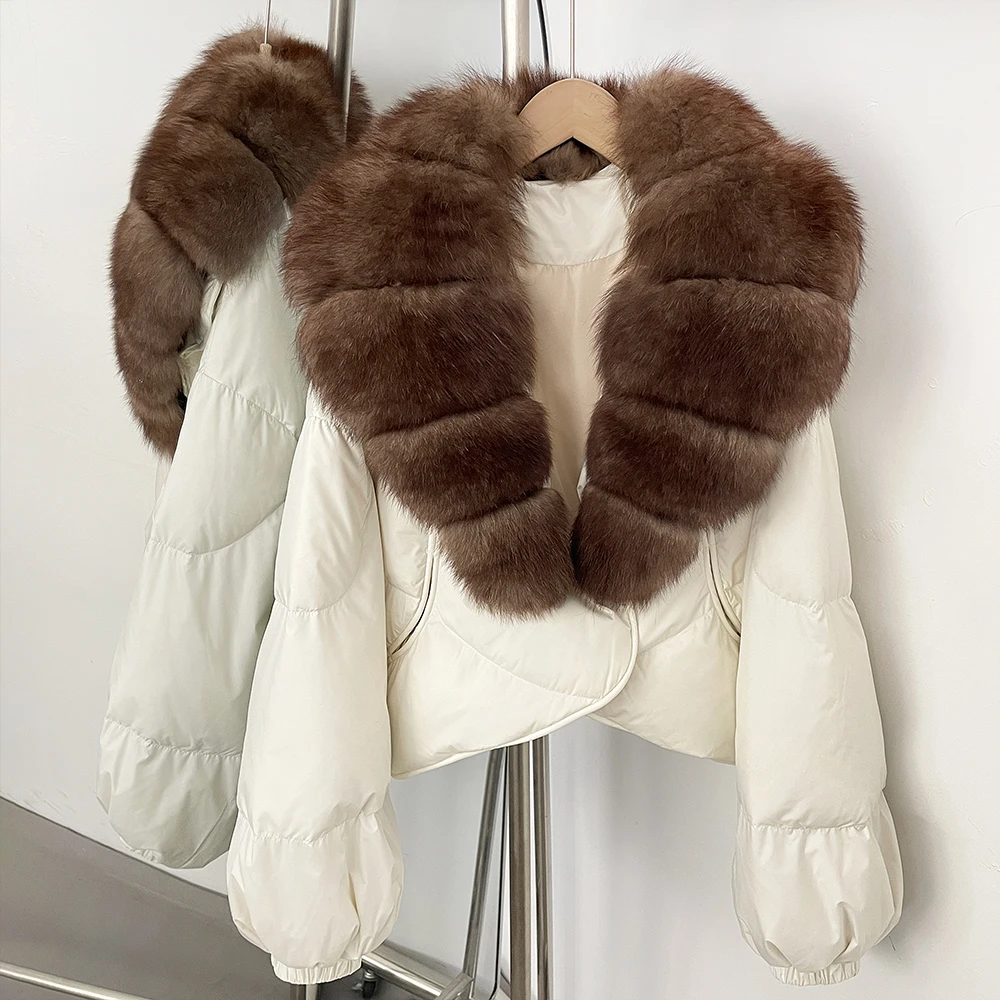 Down Jacket Lightweight Down Padding Women Big Natural Fox Fur Collar Female Puffer Jacket with Fur Real Fur Coat Women Winter view 6