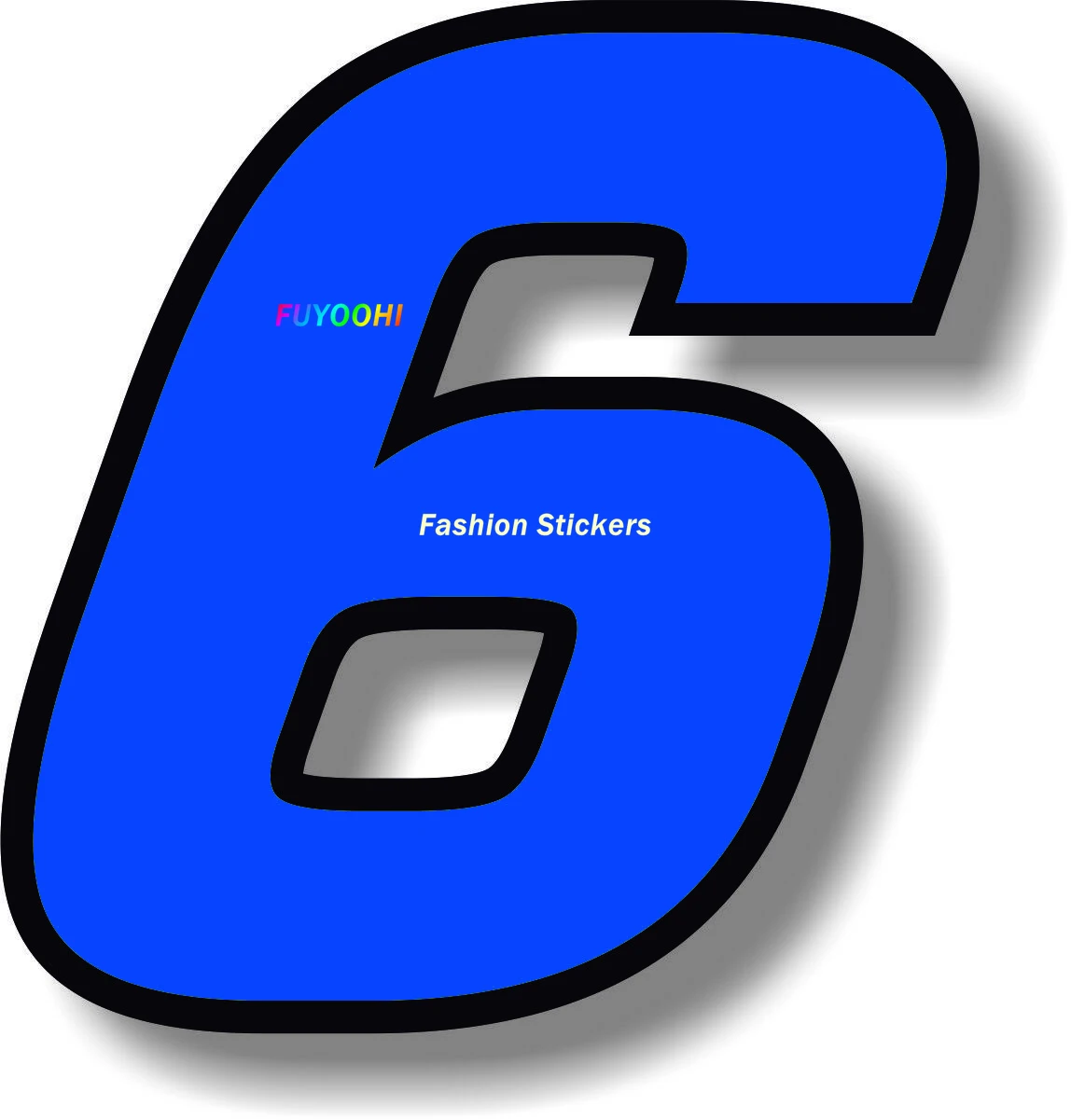 FUYOOHI Exterior/Protection Fashion Stickers Personalized Car Sticker Blue Number with Black Border Number Vinyl Decals