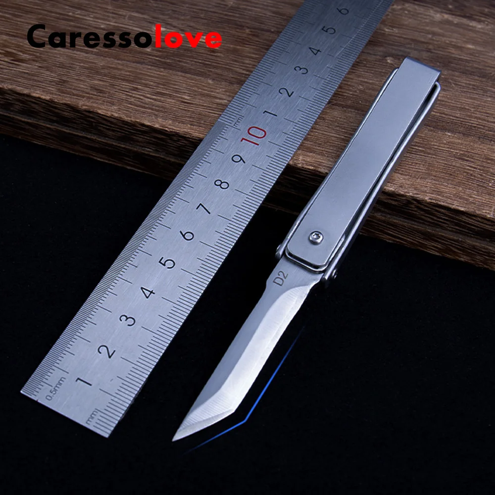 D2 Steel Folding Knife High Hardness Sharp Knife for Men Self-defense Portable Outdoor Camping Hand Tools Cutter Jackknife