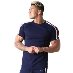 New Gym Skinny t-Shirt uomo cotone Casual camicia a maniche corte maschile Bodybuilding Sport Tees top Summer Fitness Workout abbigliamento