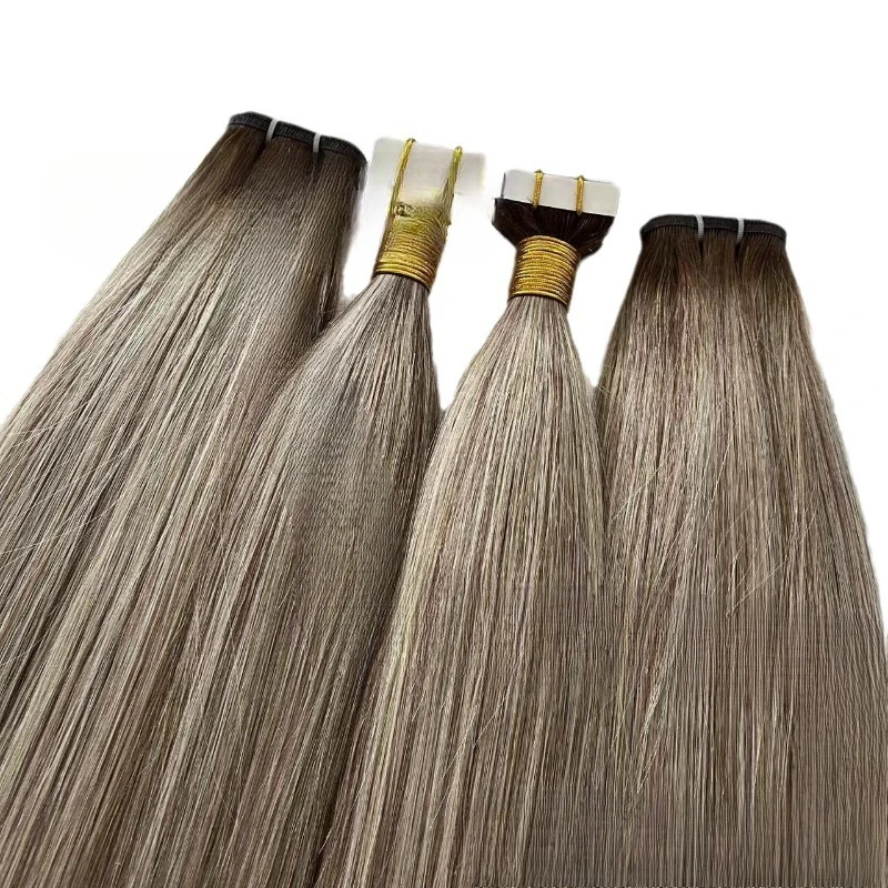 

4Mm micro PU hair curtain gradual change color mixing braid hair high amplitude film tip clip sand white glue belt