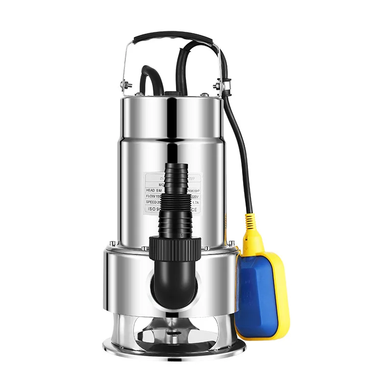 Low Water Level Bottom Suction Pump Stainless Steel Submersible Pump Automatic Garden Basement Sewage Household Pump