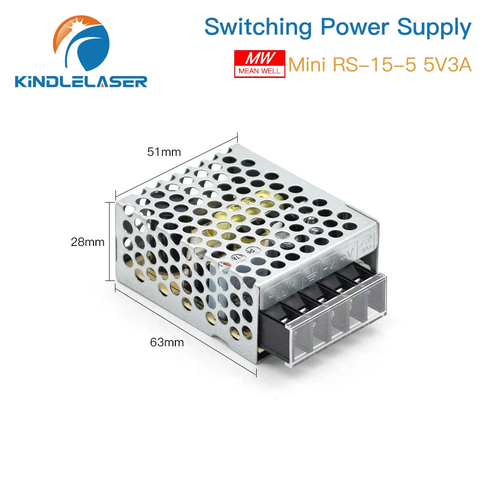 KINDLELASER MeanWell Single Output Switching Power Supply 5V3A DC for LED NES/S DIY 3D Printer