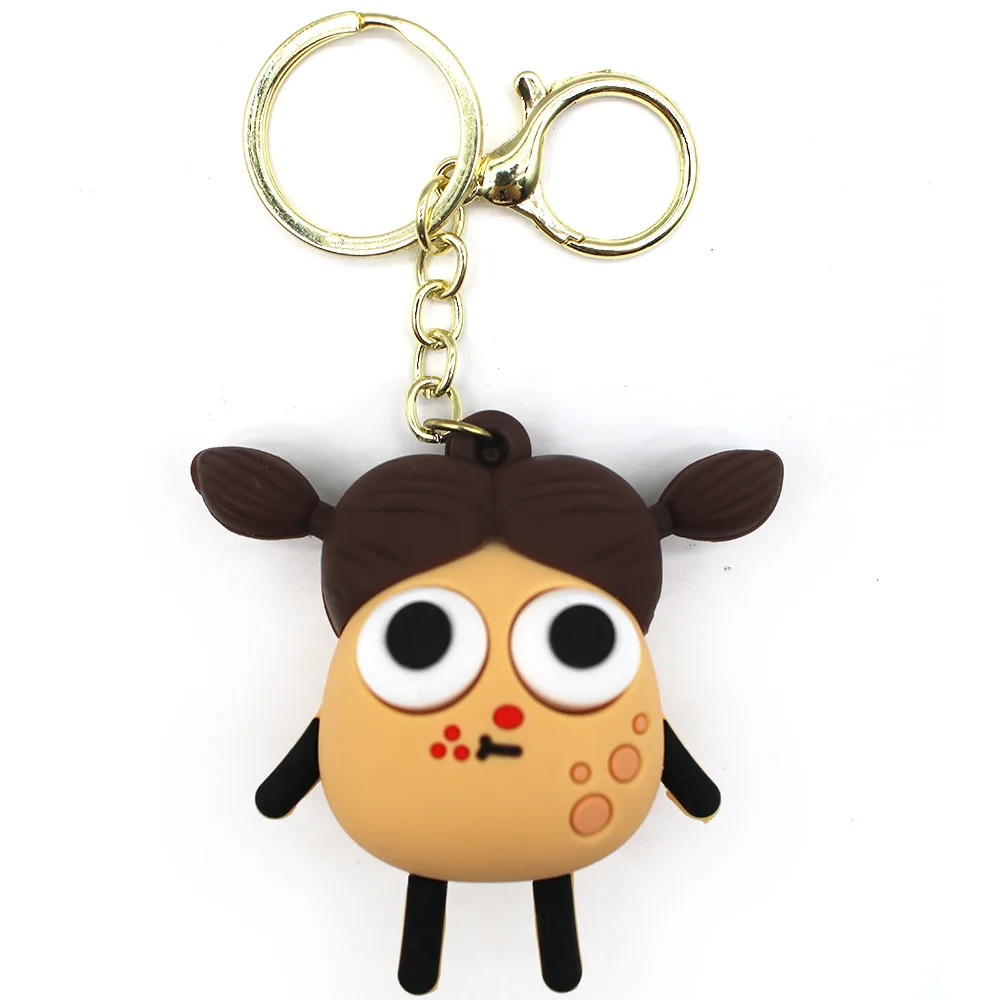 Porte-clés de dessin animé mignon pomme de terre pour fille, jouet à presser Bumpy Eye, jouets de bureau souligné Charleroi Eve, pendentif pincer la musique Fidget, cadeaux drôles