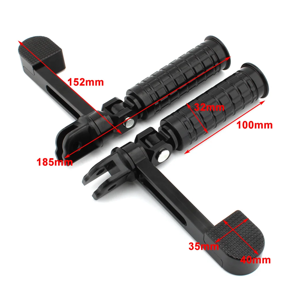 Black Motorbike Foot Pegs Heel Support Heel Foot Rest Pegs For Harley Softtail Fatboy FLDE FLFB FLHC FXBB FXBR FXFB FXLR