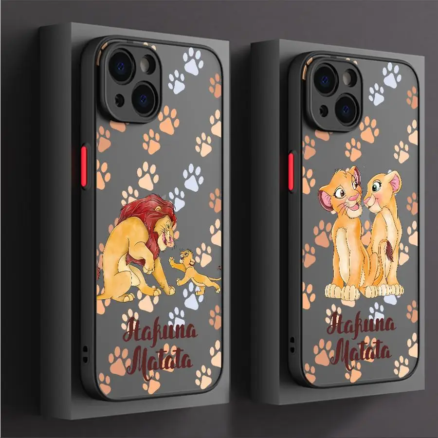 Disney Lion King Case For Apple iPhone 11 13 15 14 Pro Max 12 Mini 7 8 Plus XR X XS 6 6S SE Matte Funda Black Phone Cover Shell