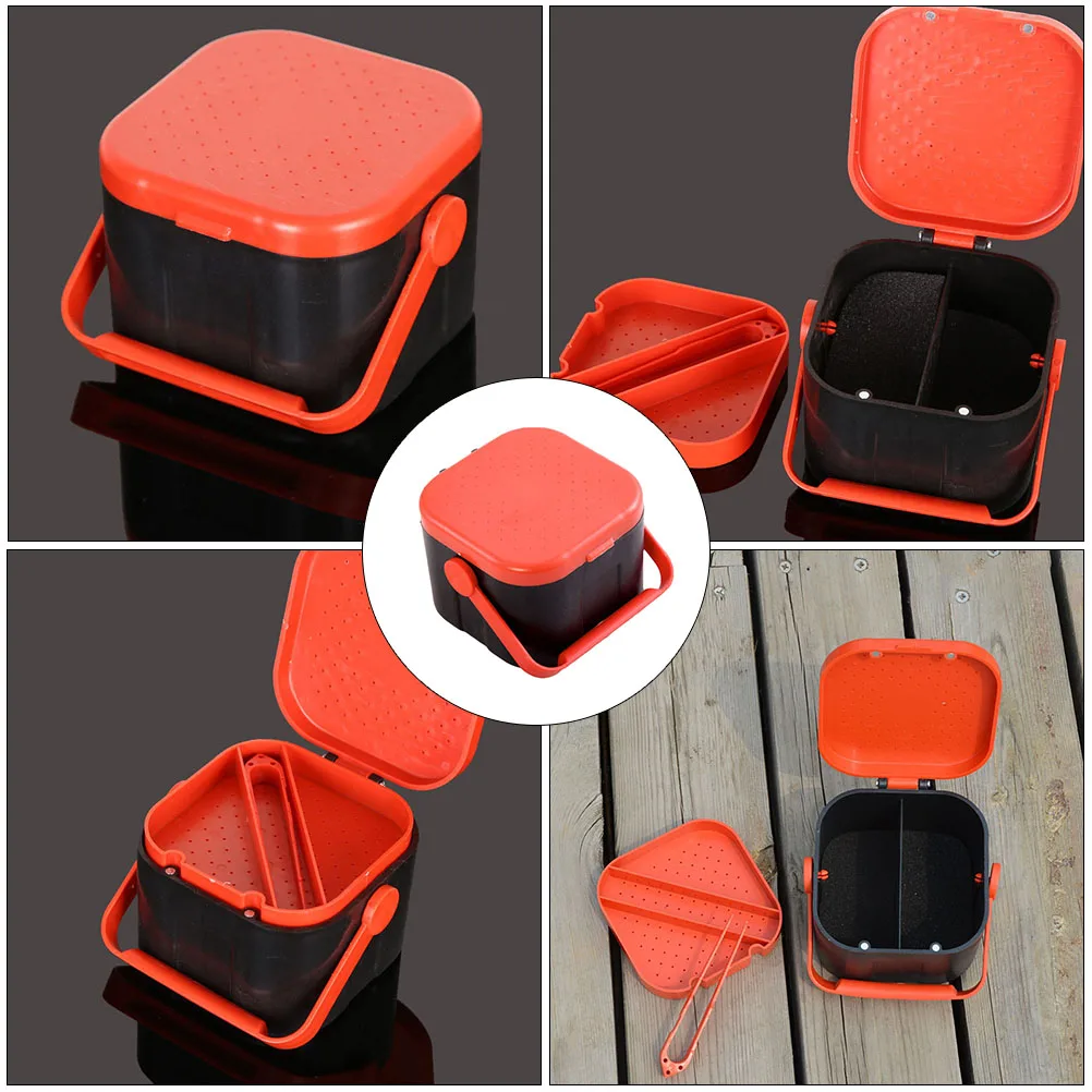 

Thickened Plastic Box Breathable Live Bait Container Worms Storage Fishing Tackle Blood Worm Breeding Lightweight