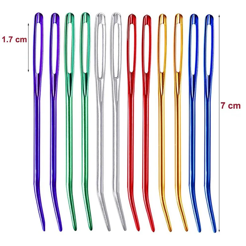 Bent Tapestry Needle Large Eyes Blunt Yarn Needles Knitting Darning Weaving Needles for Beading Quilting Crochet