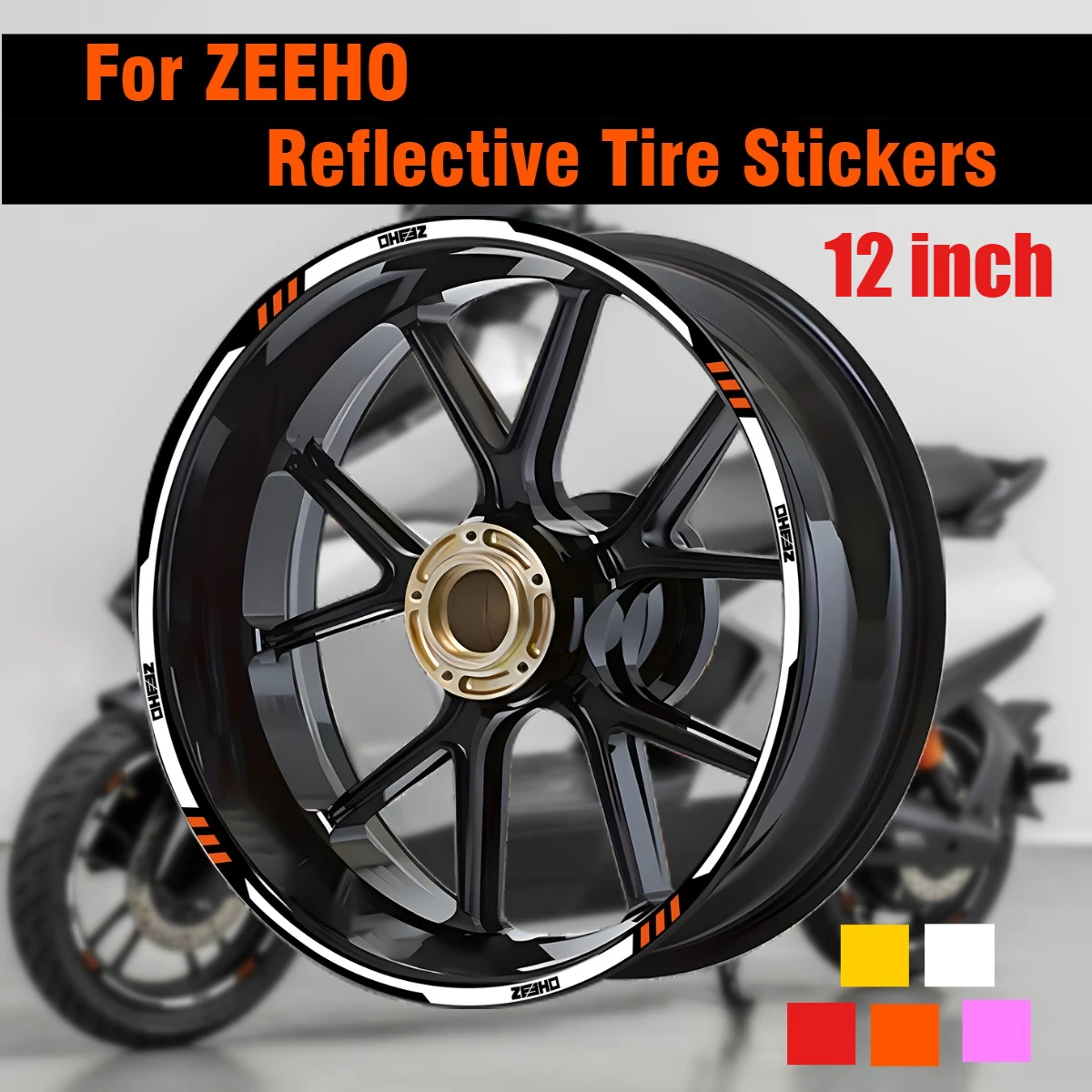 

For ZEEHO Reflective Tire Stickers AE4 AE5 12inch Wheel Rim Sticker Ae4 Ae5 AE6 AE8 AE8S+ Electric Scooter Decoration Accessory
