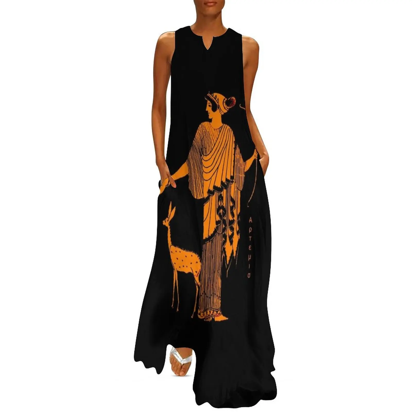 

Artemis red figure ancient Greek design Long Dress dresses for woman dresses for woman 2024 prom clothes