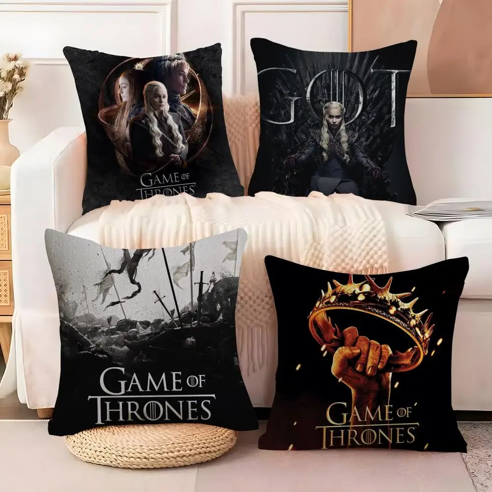 

TV-G-GamES Of T-ThroneS Cushion Cover Soft Plush Sofa Cushion Cover｜Double-Sided Printed Decorative Pillow Case｜Warm Home Gift