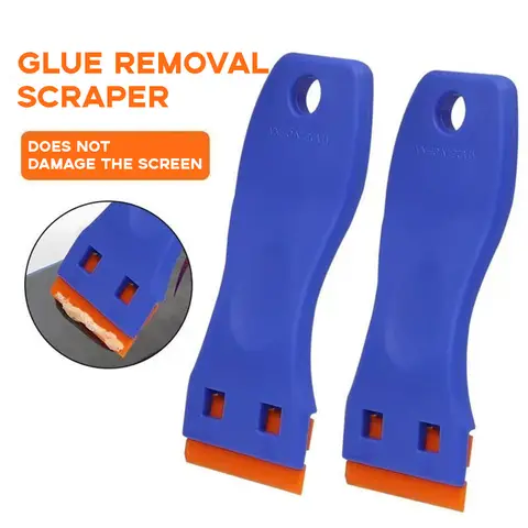 2Pcs Plastic Razor Blade Scrapers Glue Remover with 20Pcs Blades Car Glass Cleaning Razor Scraper for Removing Stickers Labels