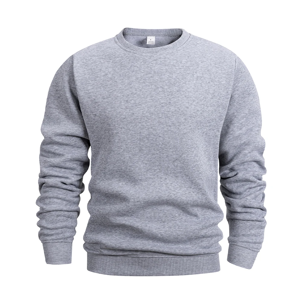 Męskie podstawowe bluzy z kapturem bluzy z wycięciem pod szyją moda męska Casual sportowy sweter z okrągłym dekoltem Streetwear solidna bluza z kapturem — zdjęcie 5