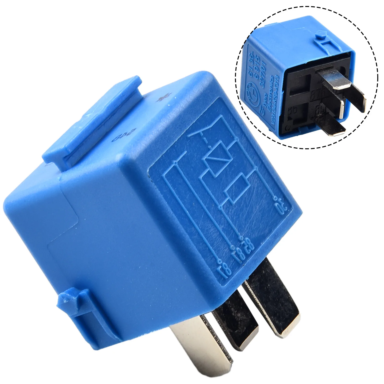 Plug-and-play Practical Easy Installation Sky-Blue Relay 4-Pin 61366915327 61368364581 ABS Car Accessories Relay