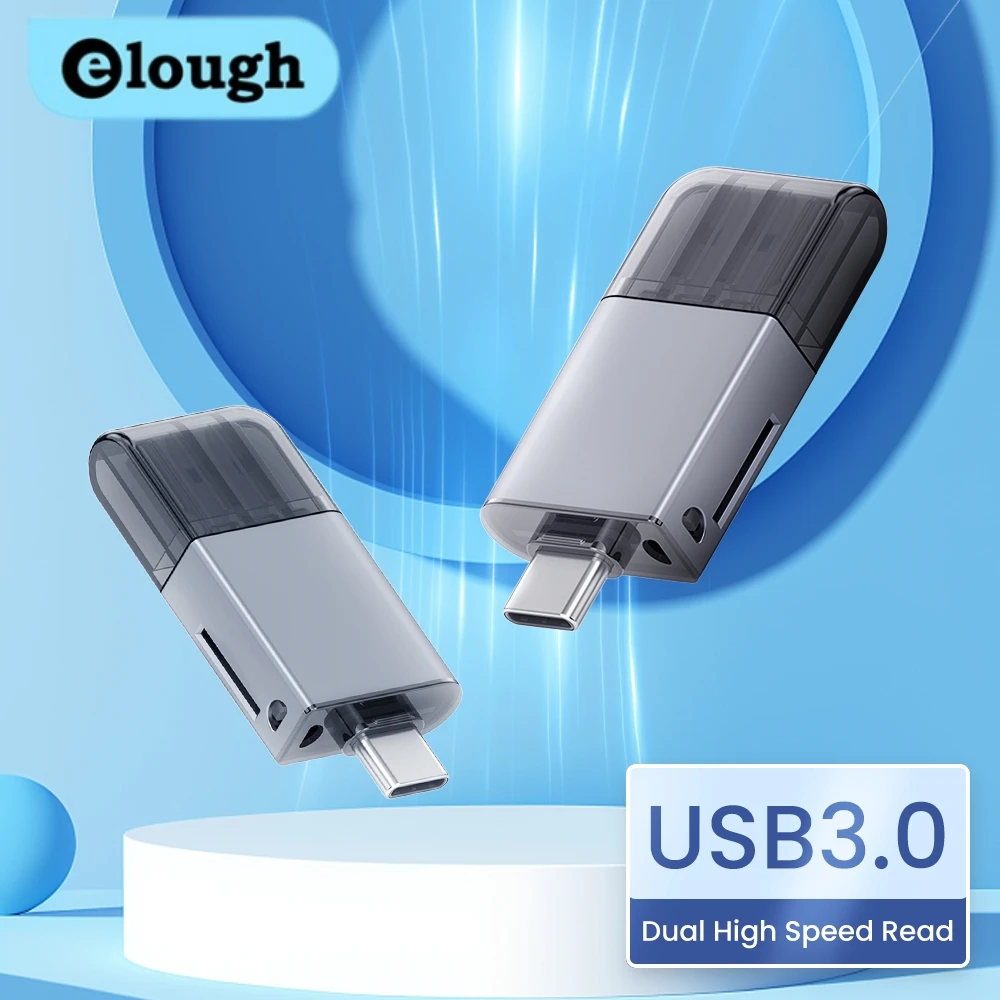 Elough USB 3.0/Type C3.1 Card Reader SD Micro TF Card Reader for PC Laptop Accessories Smart Memory Cardreader SD Card Reader