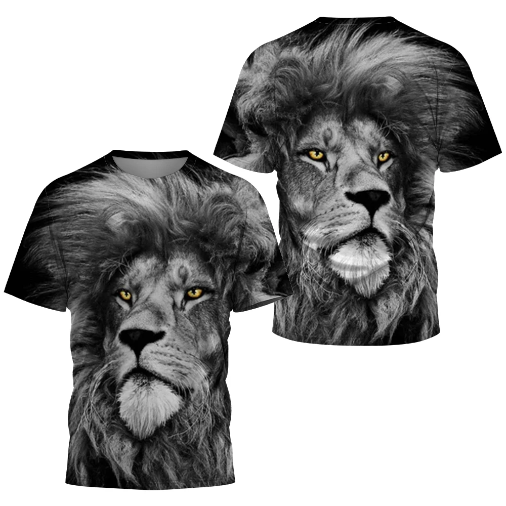 Summer New Men's Short-sleeved, Fashion Tiger 3D Printed T-shirt Men's Oversized T-shirt Harajuku Street Hip-hop Tops T-shirt