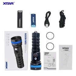 XTAR-linterna de buceo D26 1600S, 1600 lúmenes, profundidad de 100m, impermeable, lámpara LED para pesca submarina