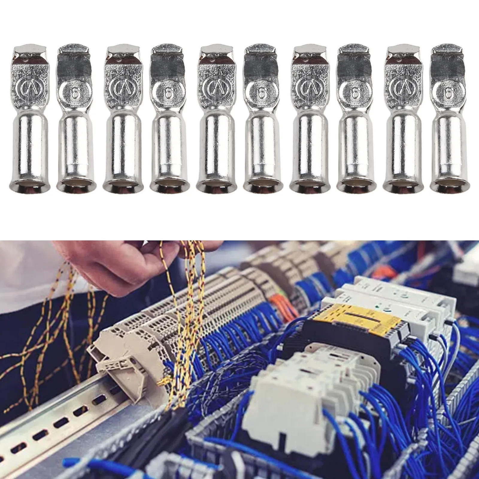 10pcs Terminal Connector For Anderson Style Plug Contacts Pins Lugs Terminals For 50 Amp Connectors 12AWG