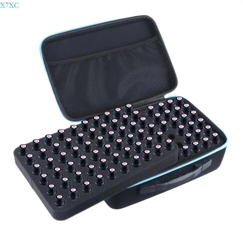 

X7XC Compact Essential Oils Holder With 120 Grids 5-10ML Bottle Capacity EVA Protective For Aromatherapy Enthusiasts