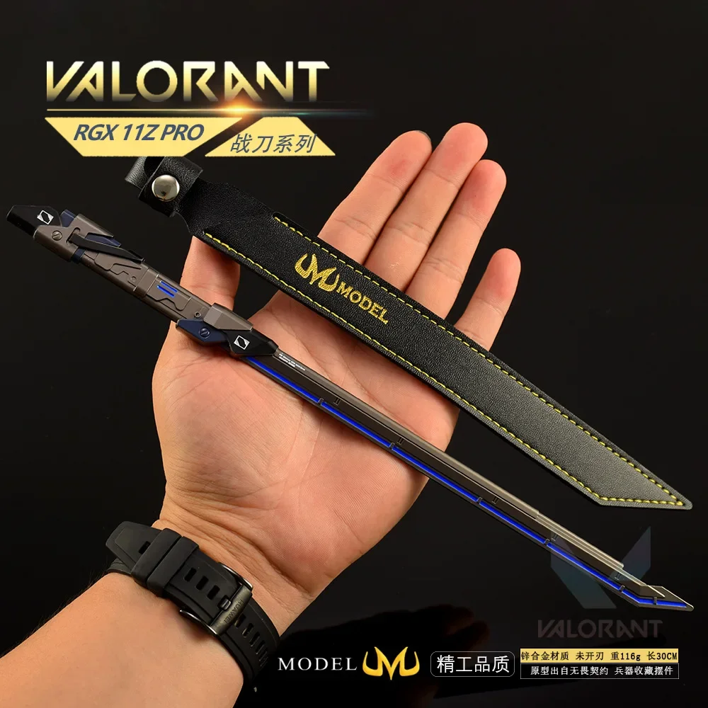 30cm Valorant Game Peripherals RGX 11Z PRO Graphics Card Straight Knife with Leather Tabletop Ornaments Figurines Katana Gifts