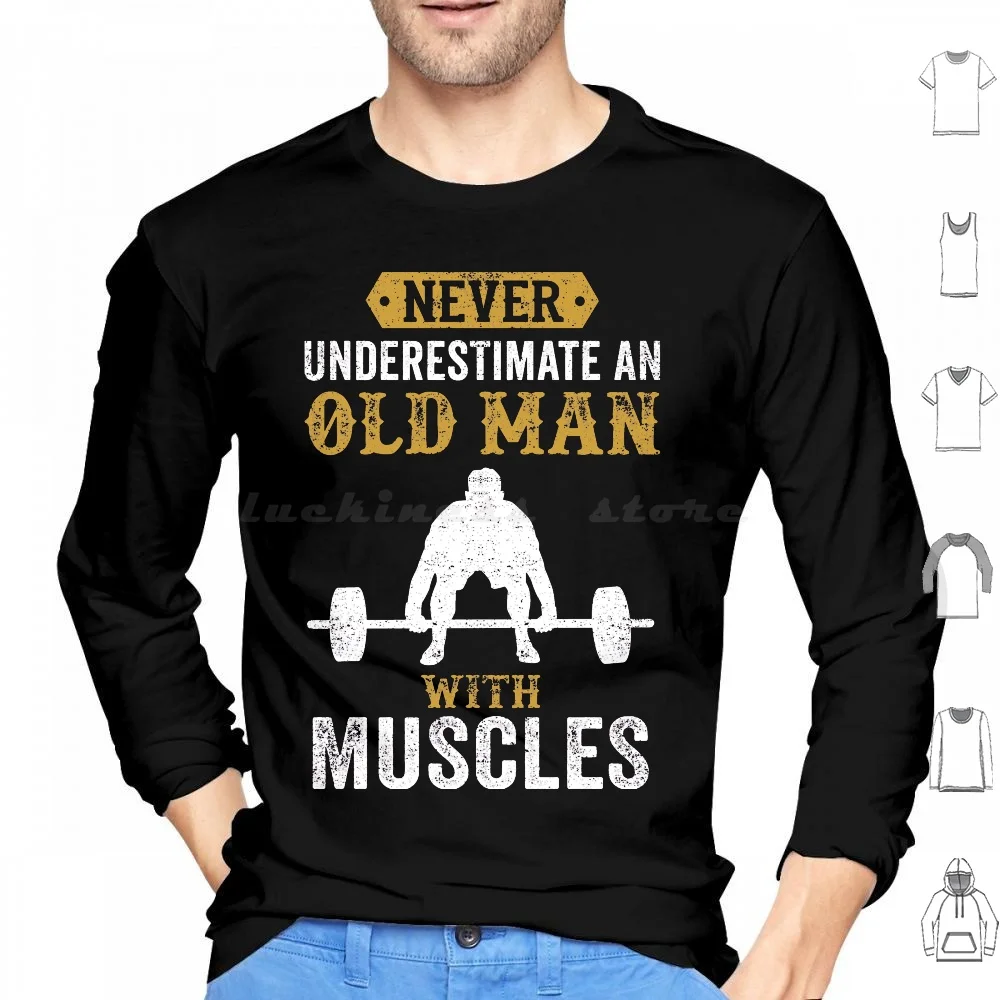Musculação velho treino hoodie algodão manga longa treinamento de força musculação treinamento de peso levantamento de peso