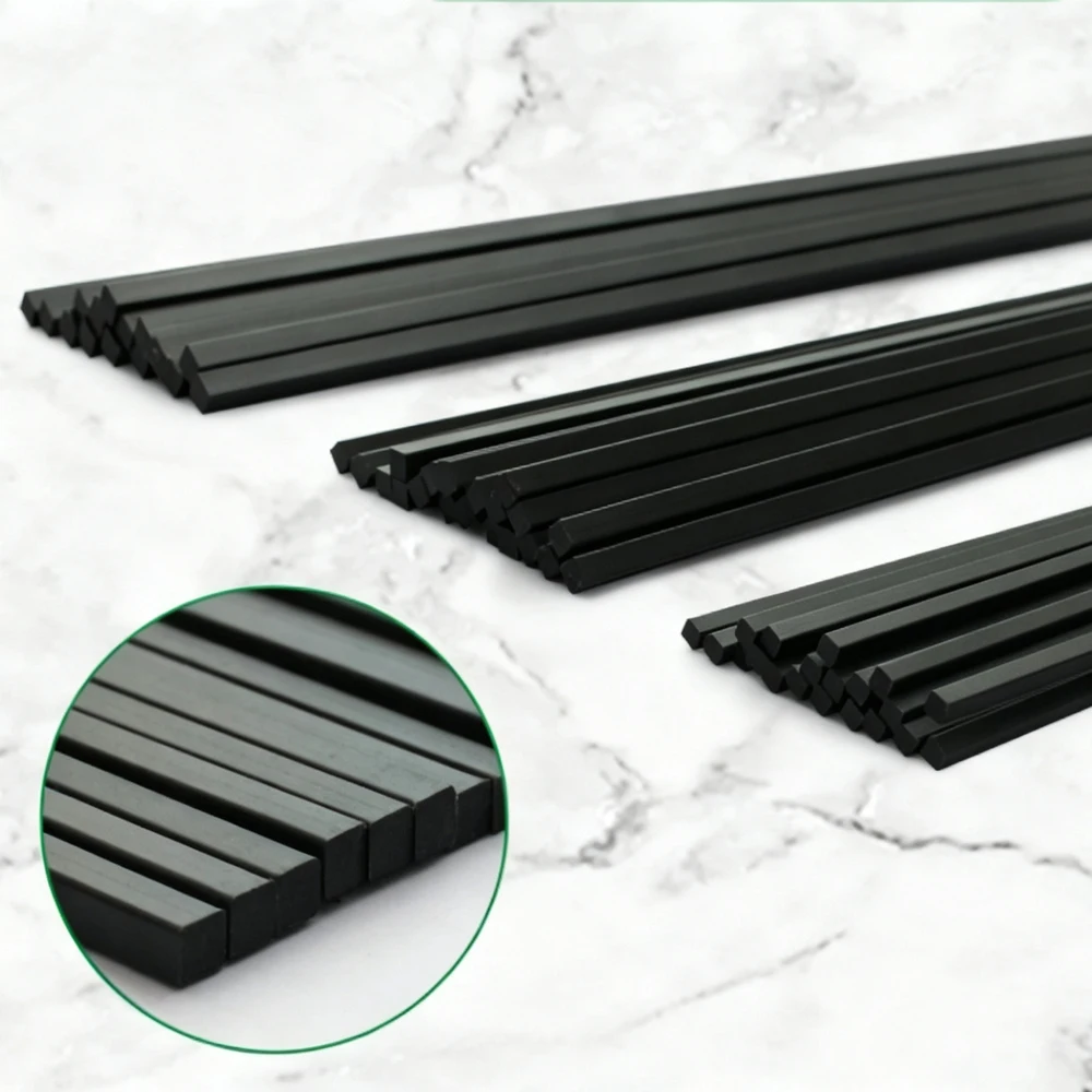 1-10Pcs Carbon Fiber Square Rod High-Performance Tent Bracket Model Material Processing DIY Accessories 1.4-12mm Length 500mm