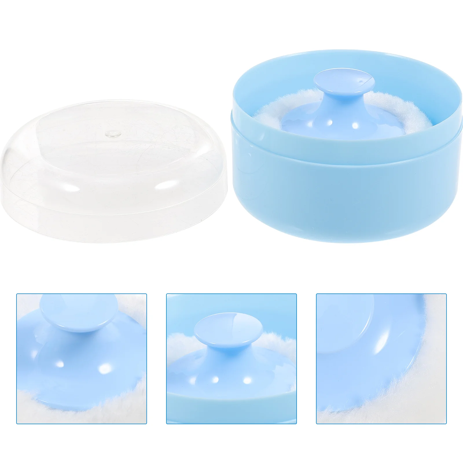 

1 set Fluffy Body Powder Case Talcum Powder Puff Container Kits with Powder Puff for Baby Infant powder puff case