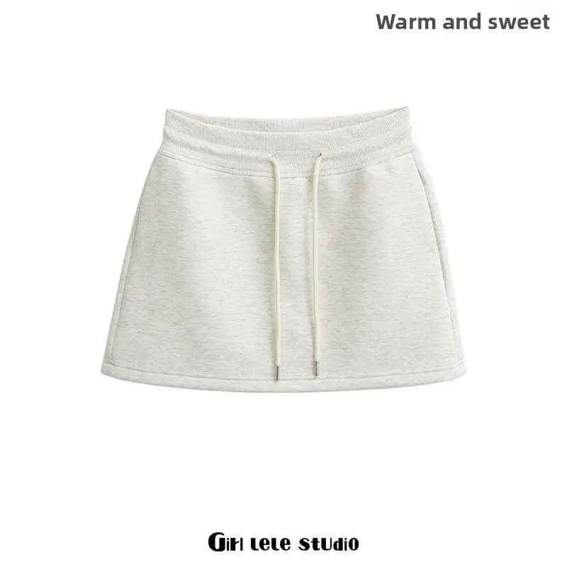 Fitness-Tennisrock mit hoher Taille, Anti-Licht-Wanderrock, Outdoor-Rock in A-Linie aus Baumwoll-Polyester-Mischung