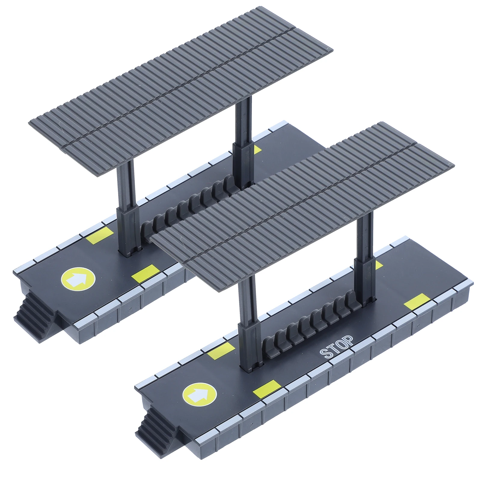 

2pcs Simulation Station Platform For Kids Pretend Play Decorative Railway Train Diy Platform Children'S